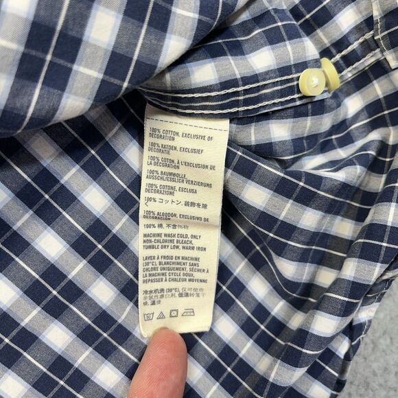 Abercrombie & Fitch Muscle Shirt Mens XXL 2XL Blue Plaid Long Sleeve Pocket - Picture 7 of 10